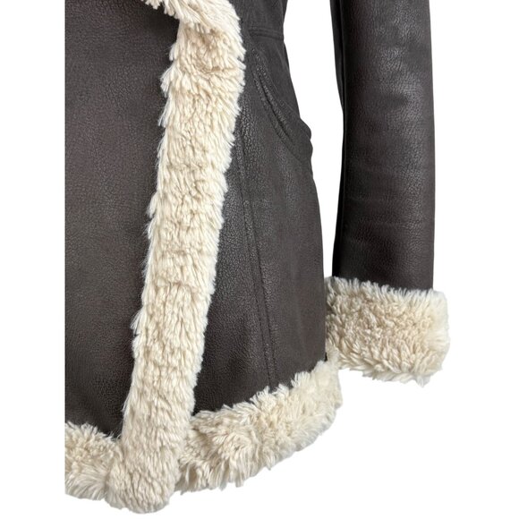 Vintage Vakko Penny Lane Faux Suede Shearling Coat 70s Boho Afghan Y2K Noughties - Picture 6 of 16